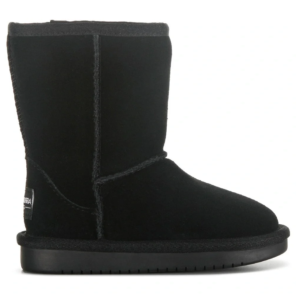 NWOT Koolaburra Toddler Black Short Suede winter Ugg Boots w faux fur lining 5